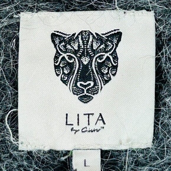 LITA by Ciara Nurture Manchester Gray Alpaca Wool Blend Sweater Size L Cropped - Picture 10 of 12